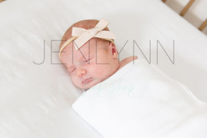 Jersey Baby Blanket, Crib Sheet + Bow Mockup #31 PSD