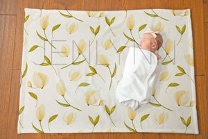 Milestone Baby Girl Blanket Mockup #36 PSD