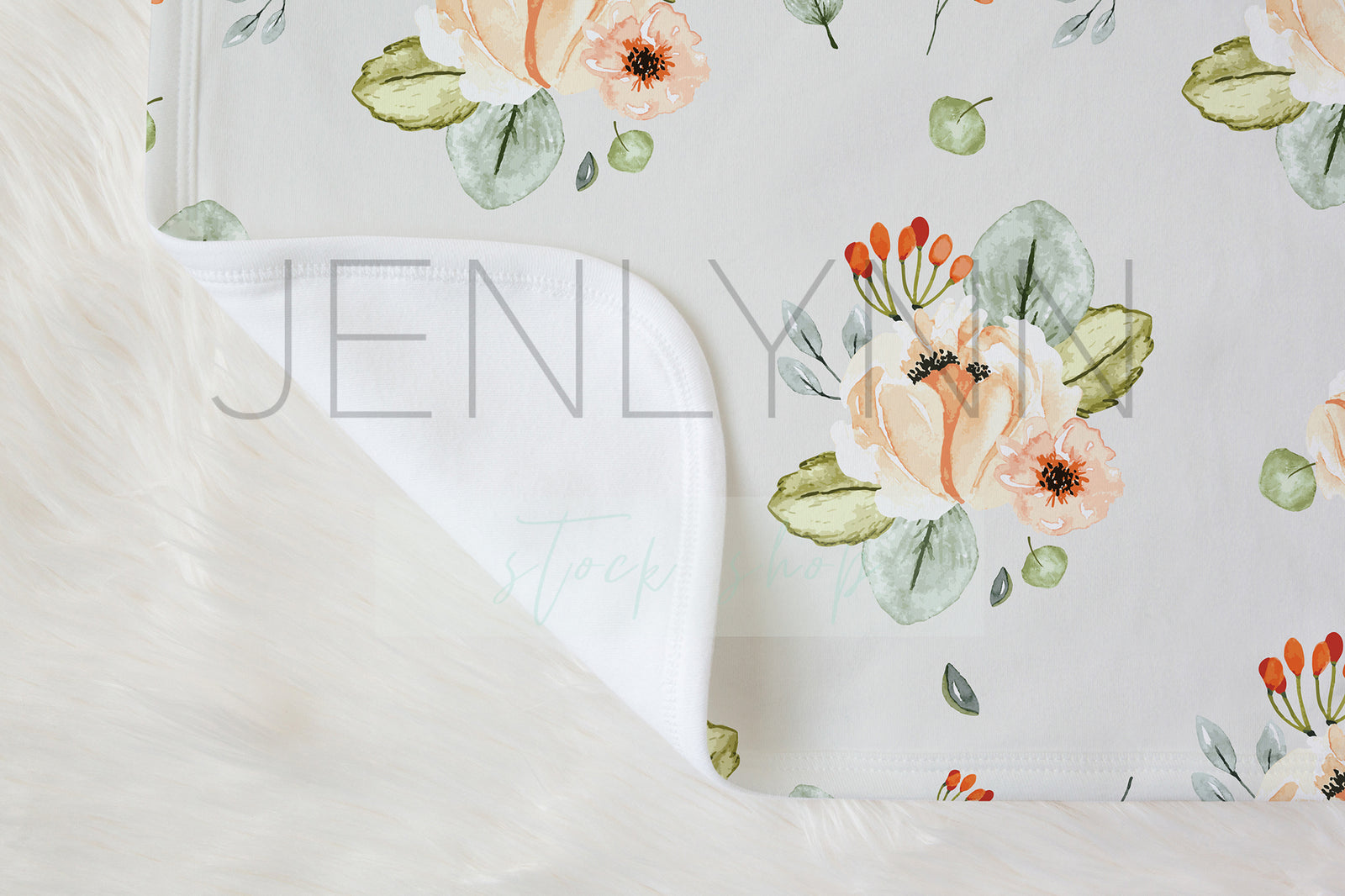 Jersey Baby Blanket Flat Lay Mockup #1
