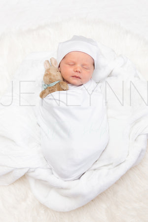 Baby Blanket + Knotted Hat Mockup #BJ02 PSD