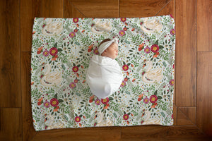 30x40 Baby Milestone Minky Blanket Mockup with Moveable Baby Girl #BJ07