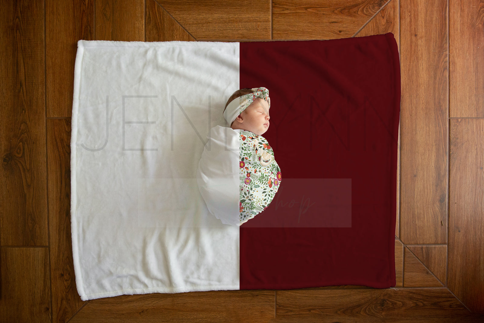30x40 Baby Milestone Minky Blanket Mockup with Moveable Baby Girl #BJ07