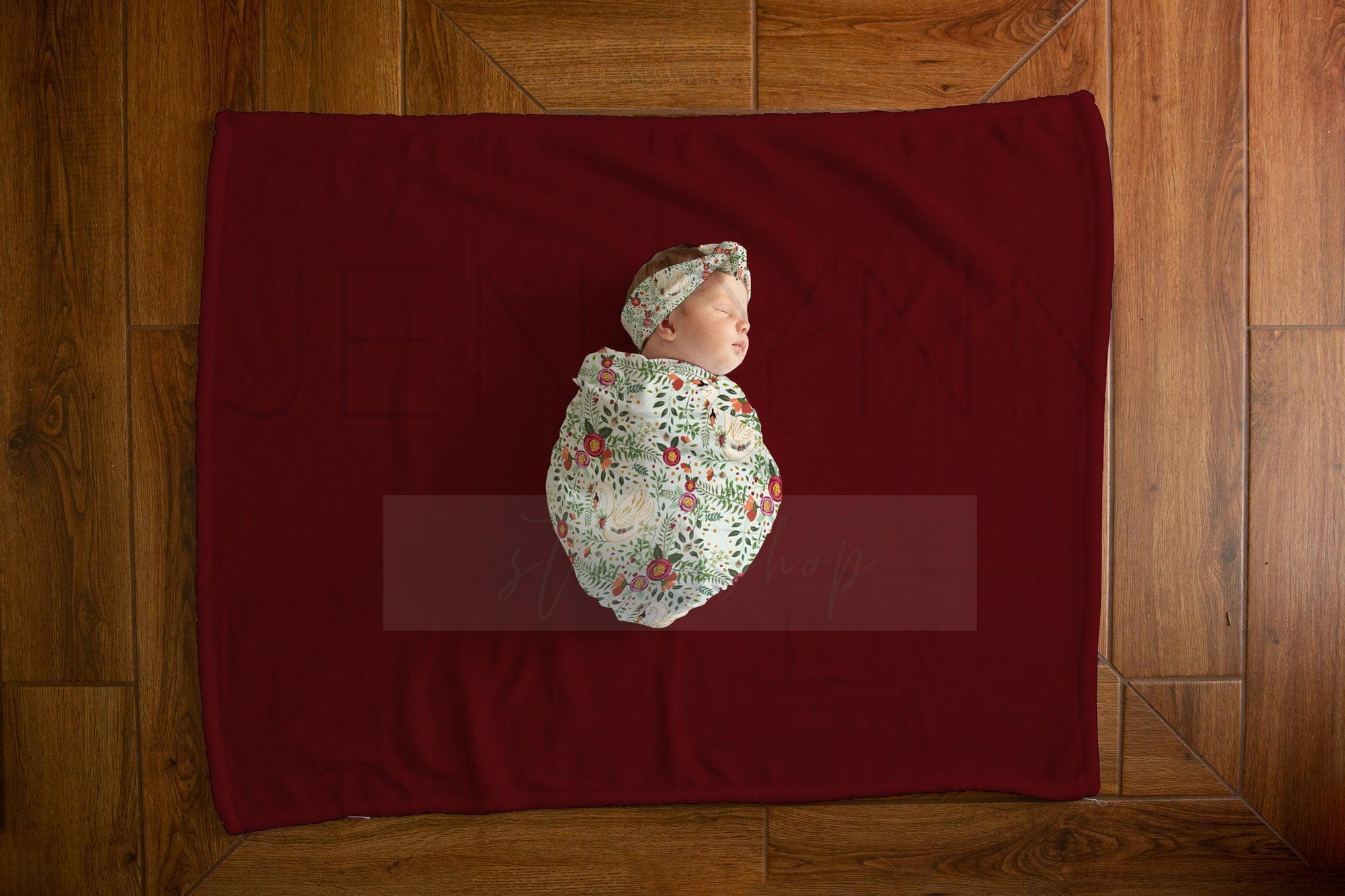 30x40 Baby Milestone Minky Blanket Mockup with Moveable Baby Girl #BJ07