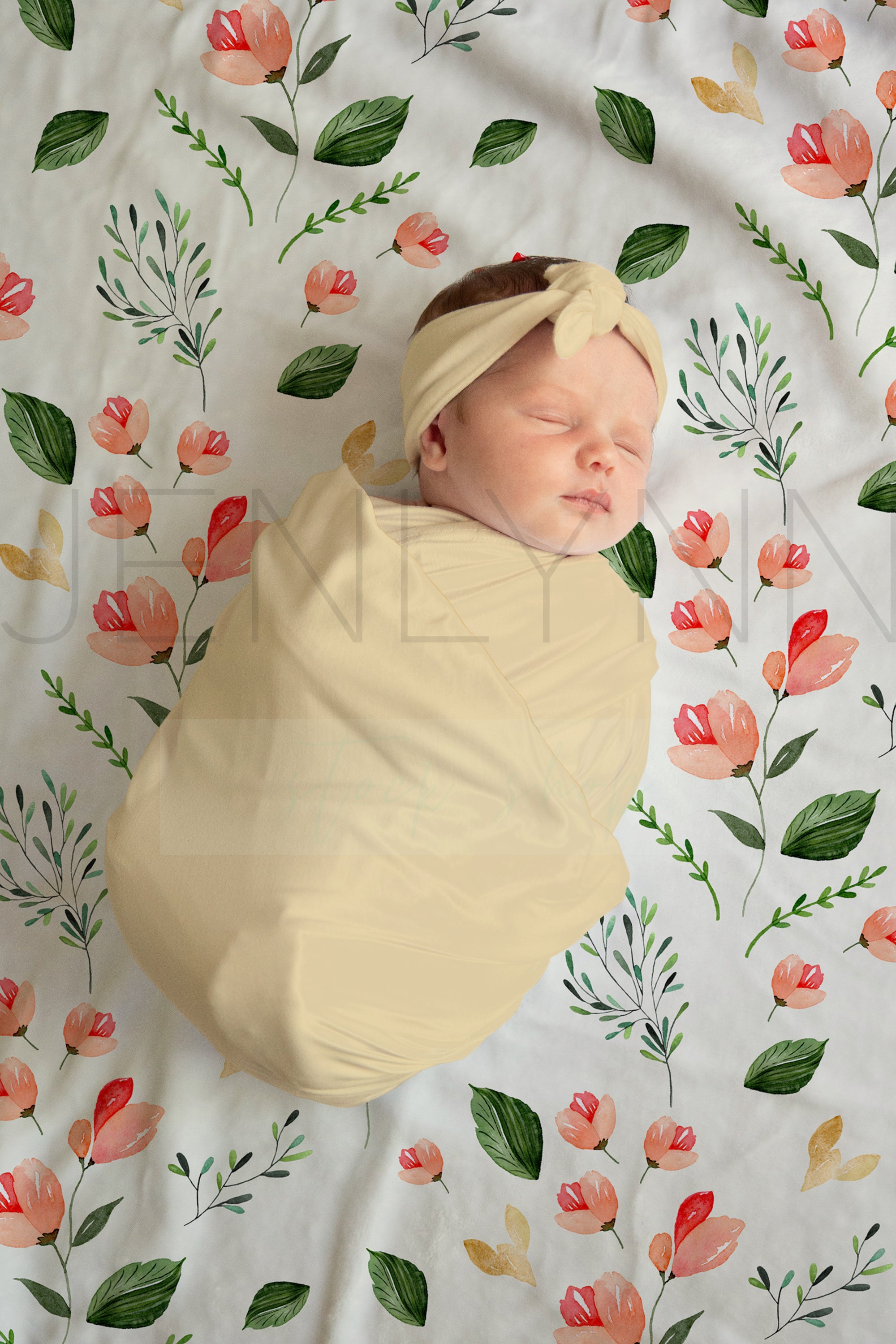 Baby Blanket + Headband Mockup #BJ08 PSD