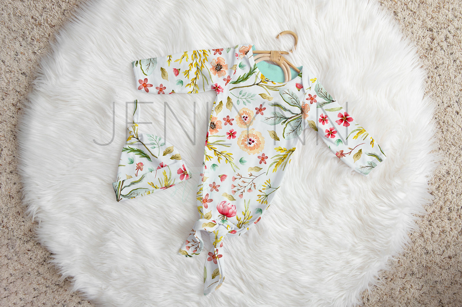 Knotted Gown and Knotted Hat Set Mockup PSD #12