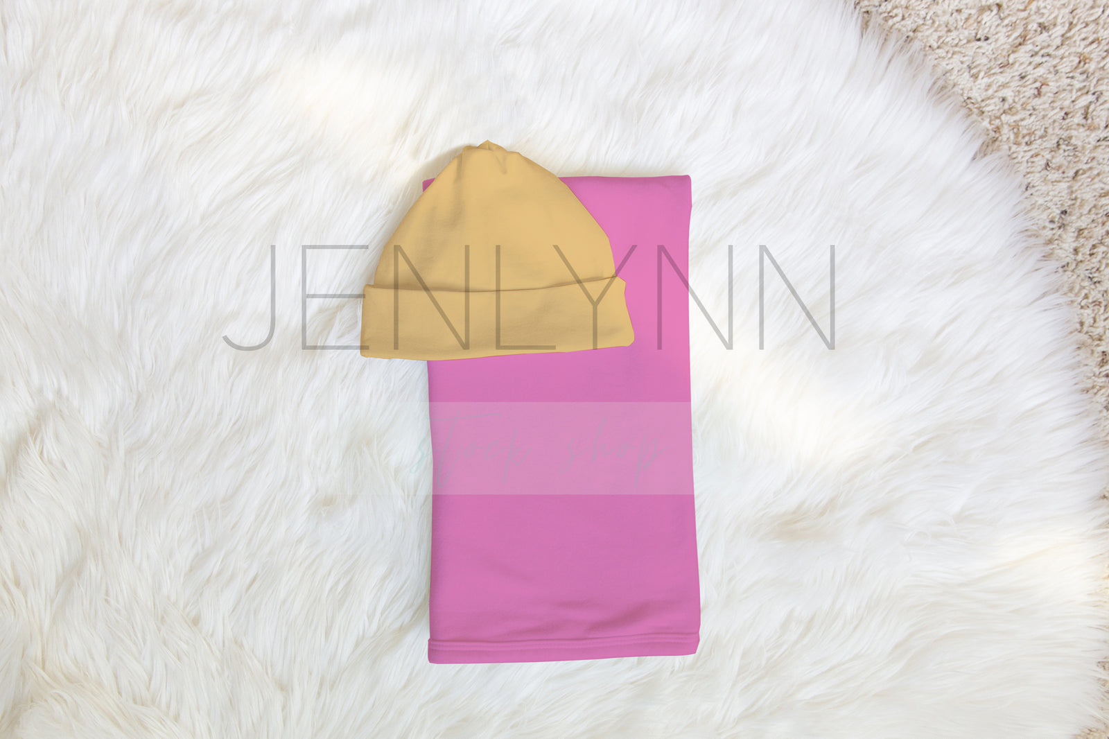 Jersey Blanket and Knotted (or no knot) Set Mockup PSD #12