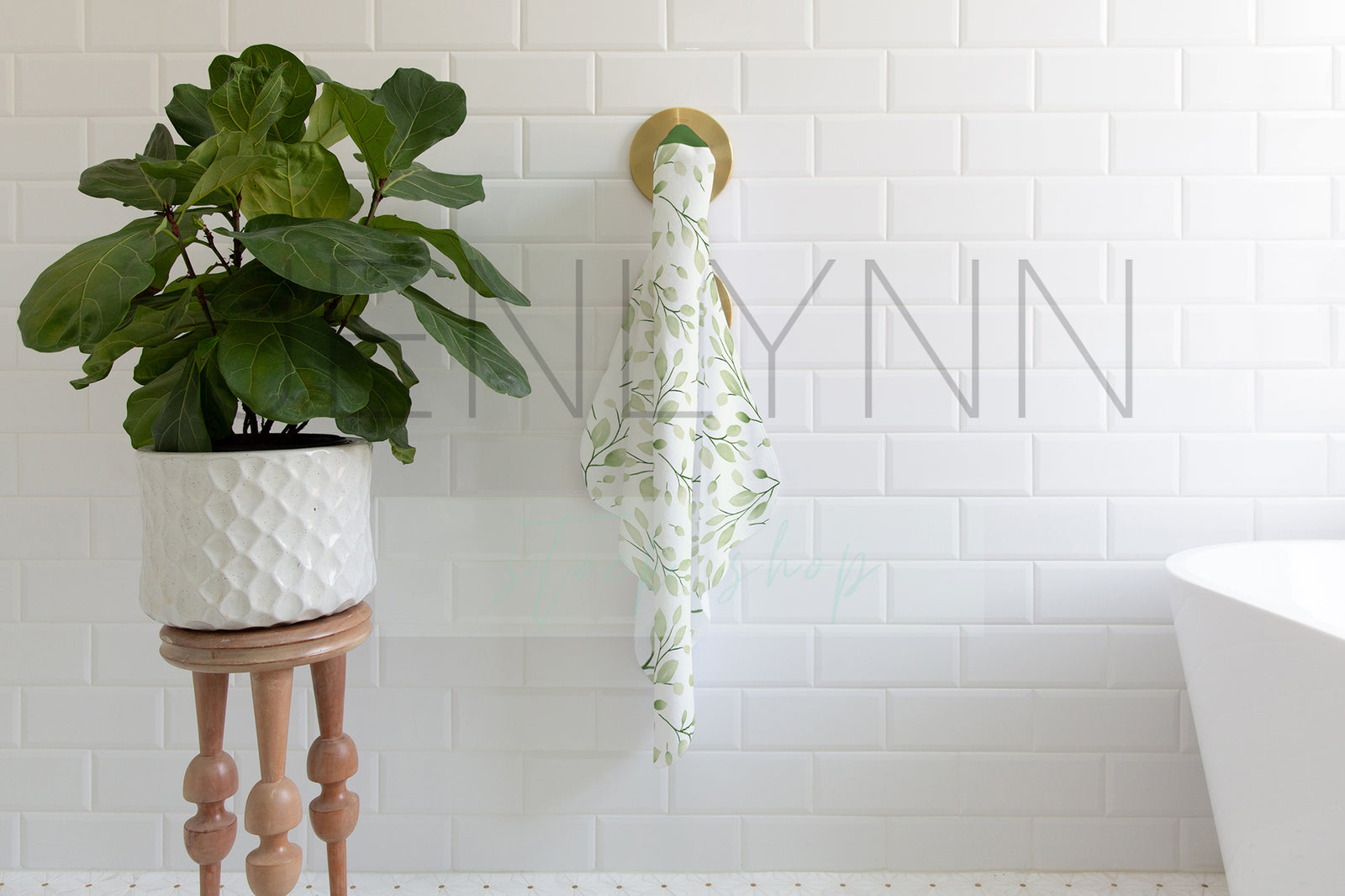 Hooded Baby Towel in Bathroom Mockup #LH02