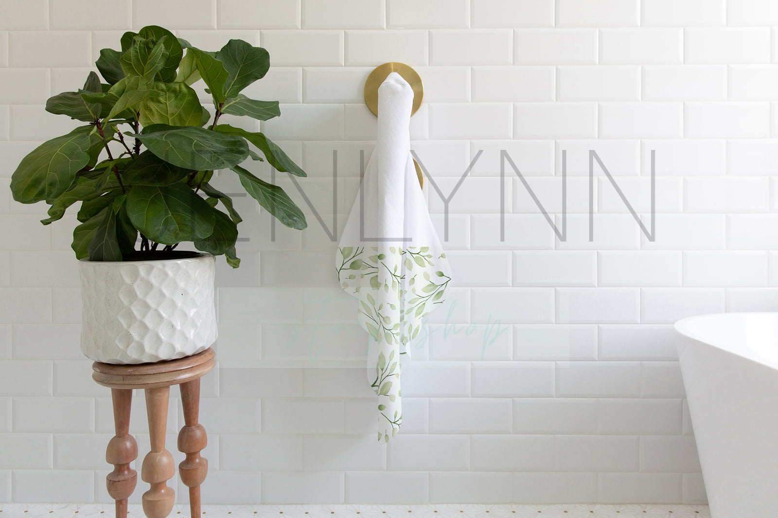 Hooded Baby Towel in Bathroom Mockup #LH02