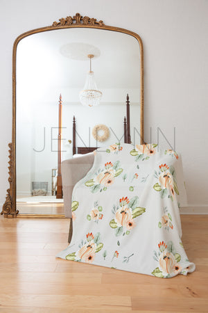 Minky Blanket on Bedroom Chair Mockup #LH1