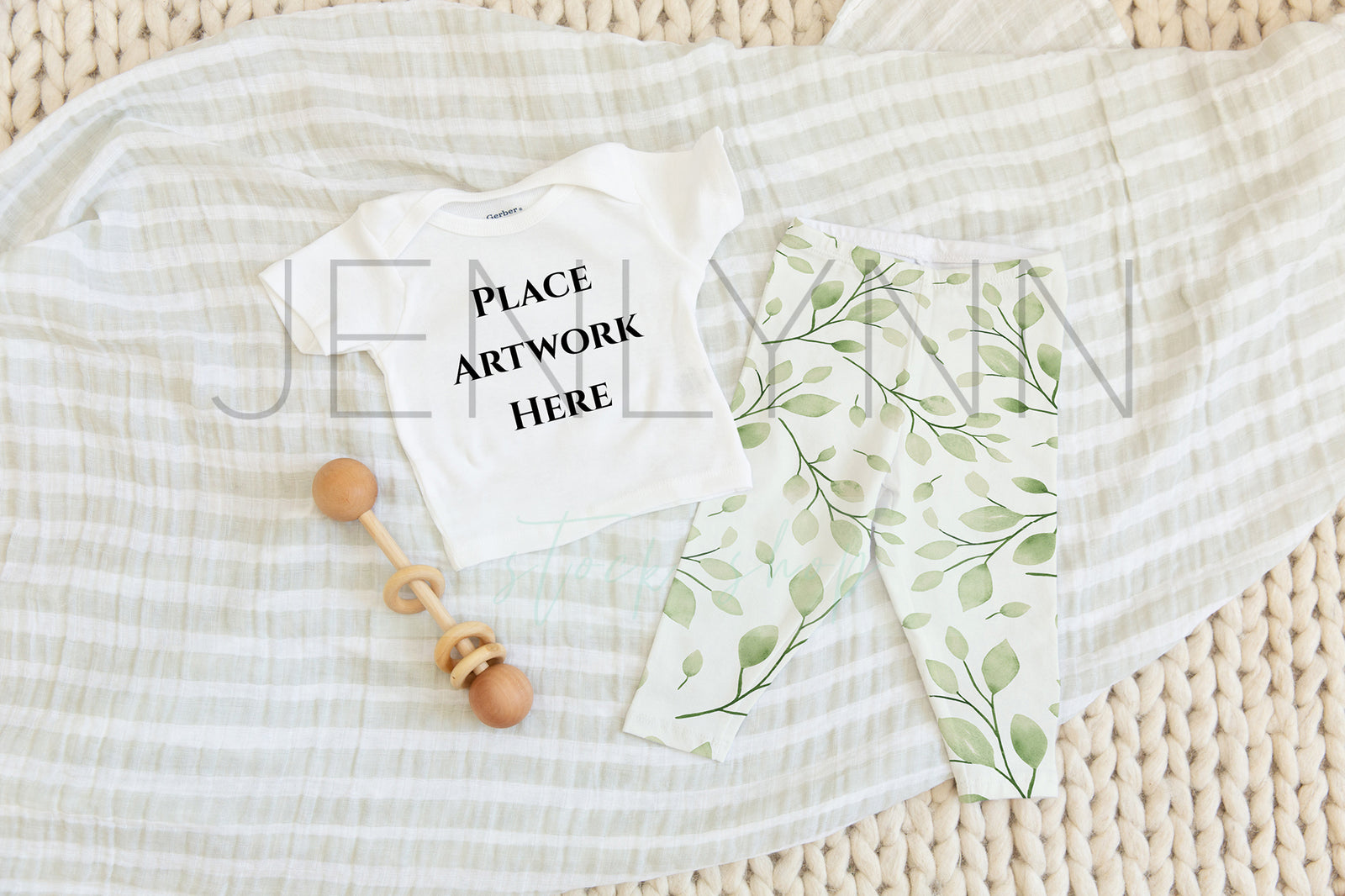 Baby Tshirt and leggings mockup #8