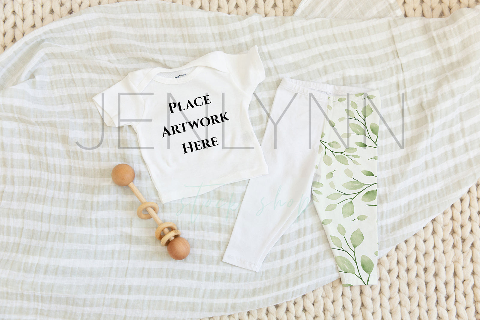 Baby Tshirt and leggings mockup #8