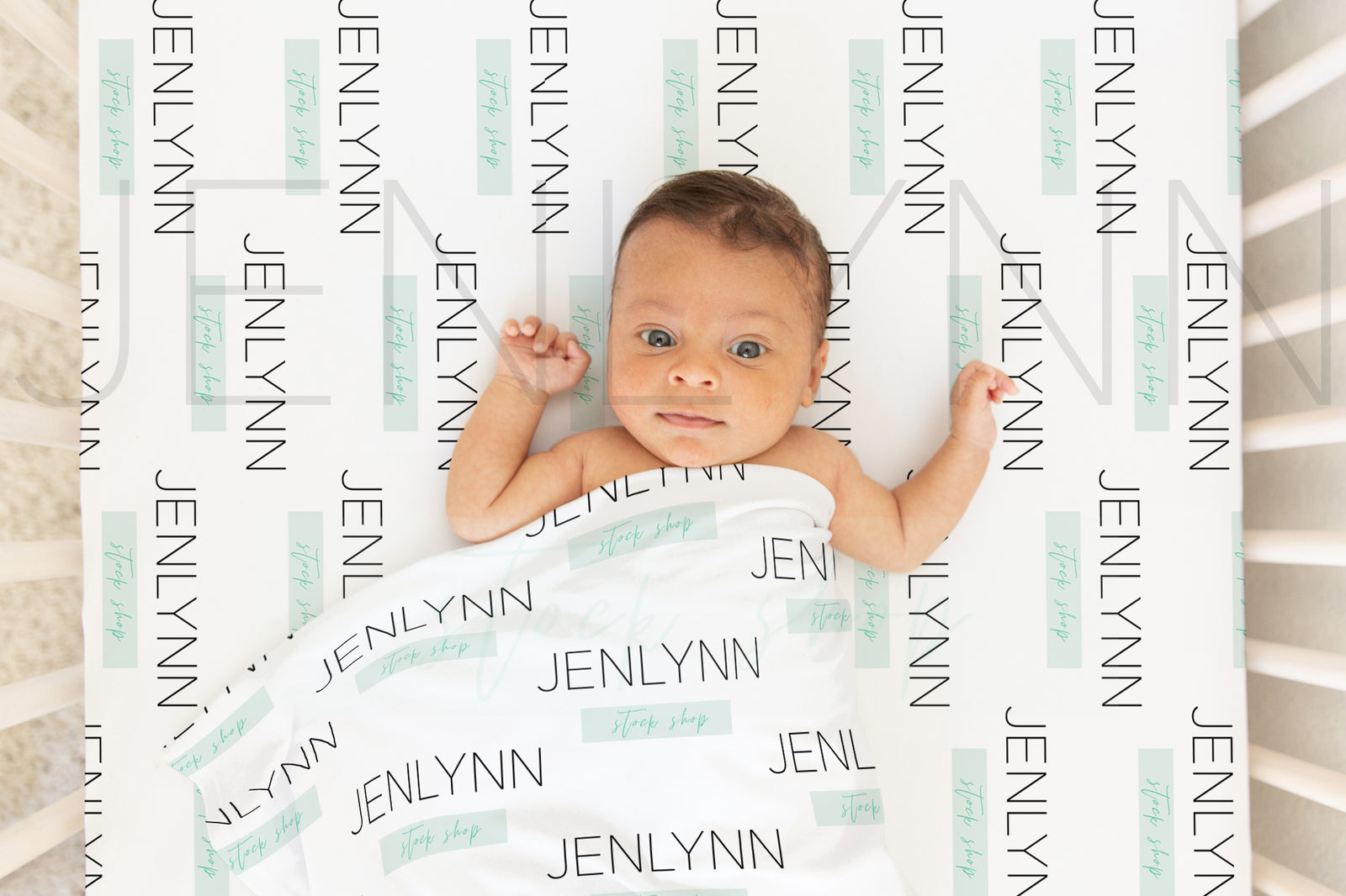 Stretch Jersey Blanket and crib sheet Mockup #BL13 PSD