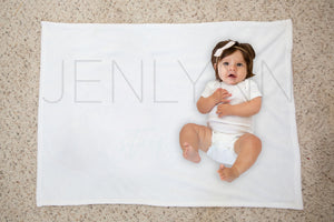 30x40 Baby Milestone Minky Blanket Mockup with Moveable Baby Girl #28