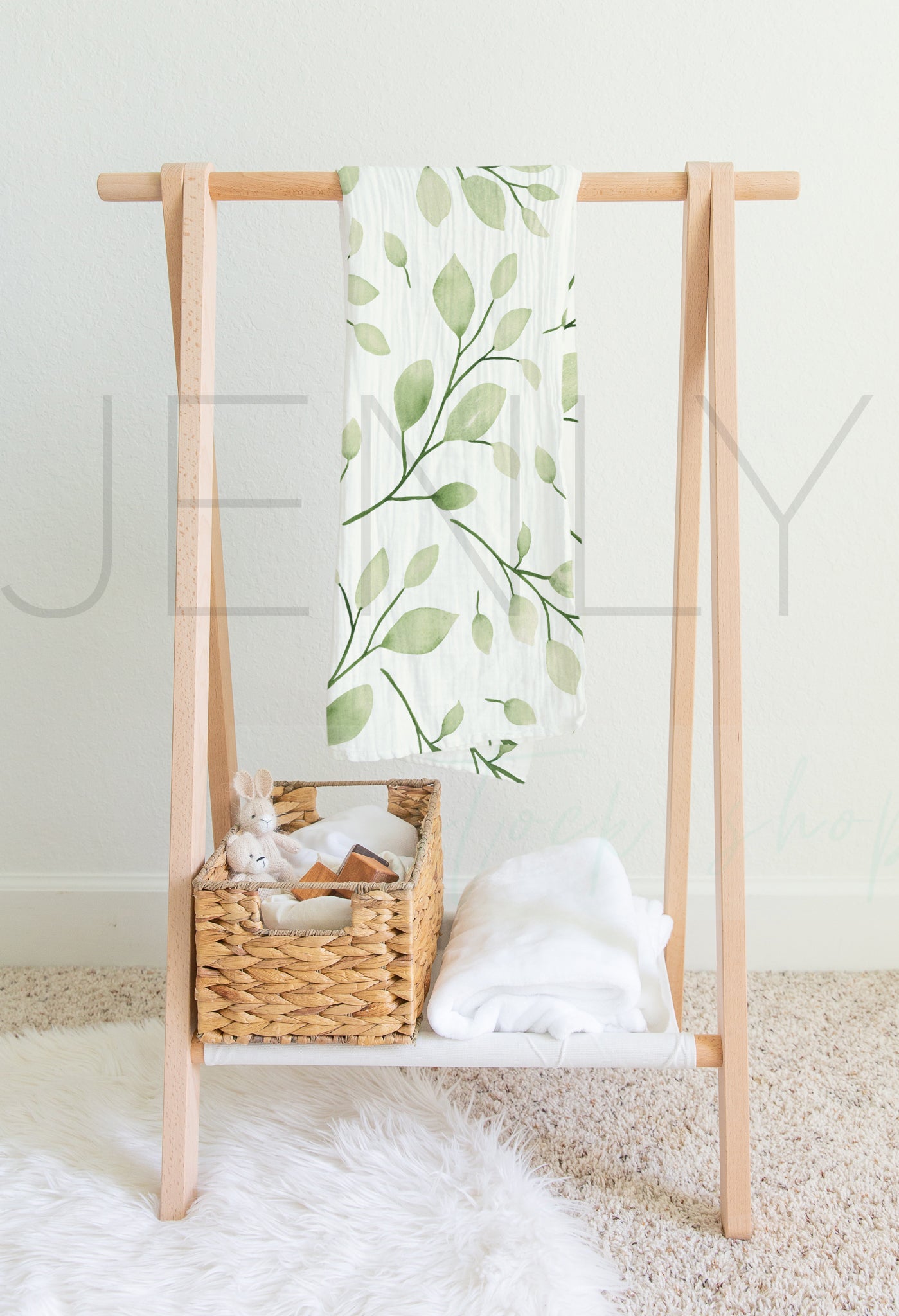 Muslin Swaddle Baby Blanket Mockup #2