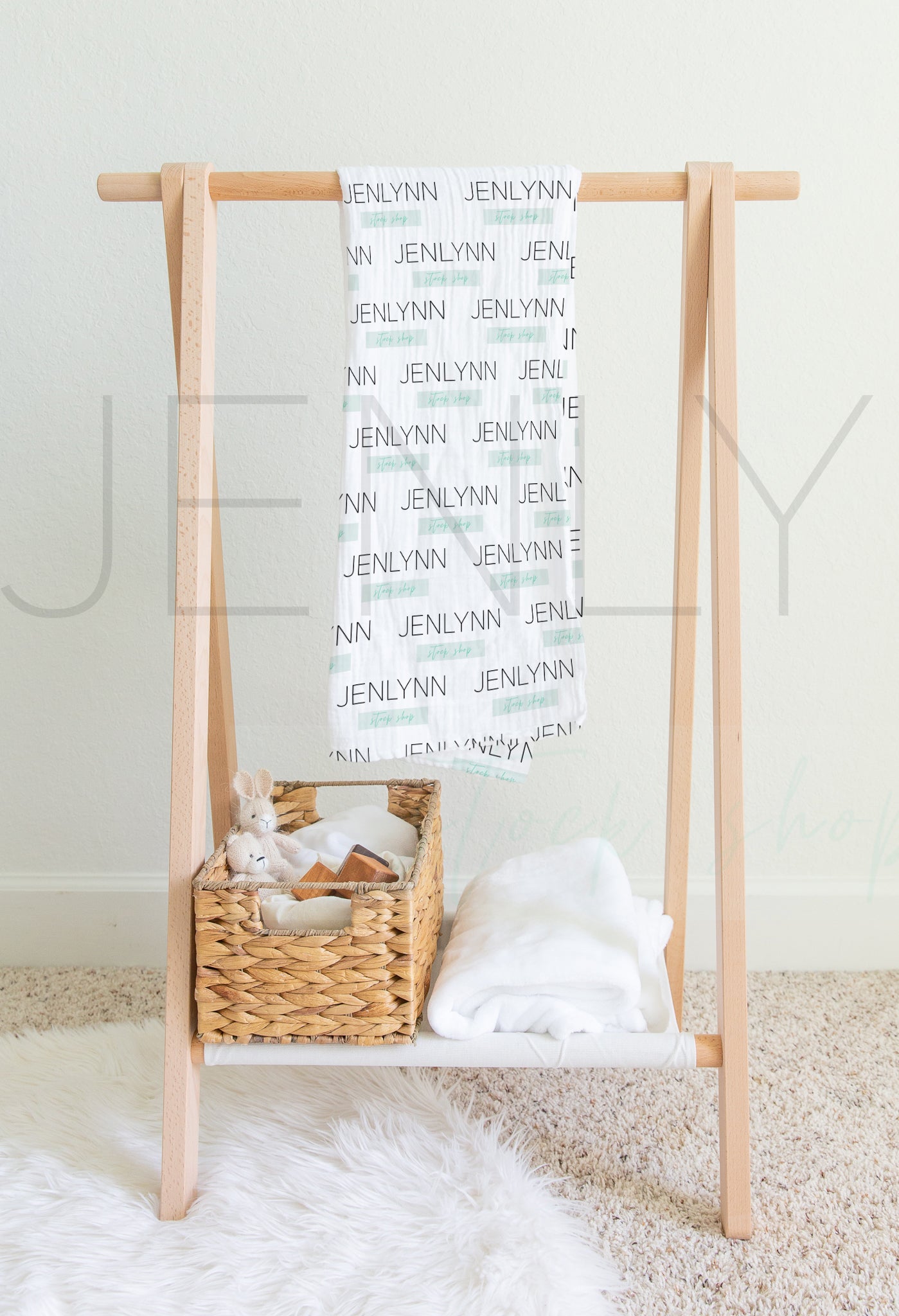Muslin Swaddle Baby Blanket Mockup #2