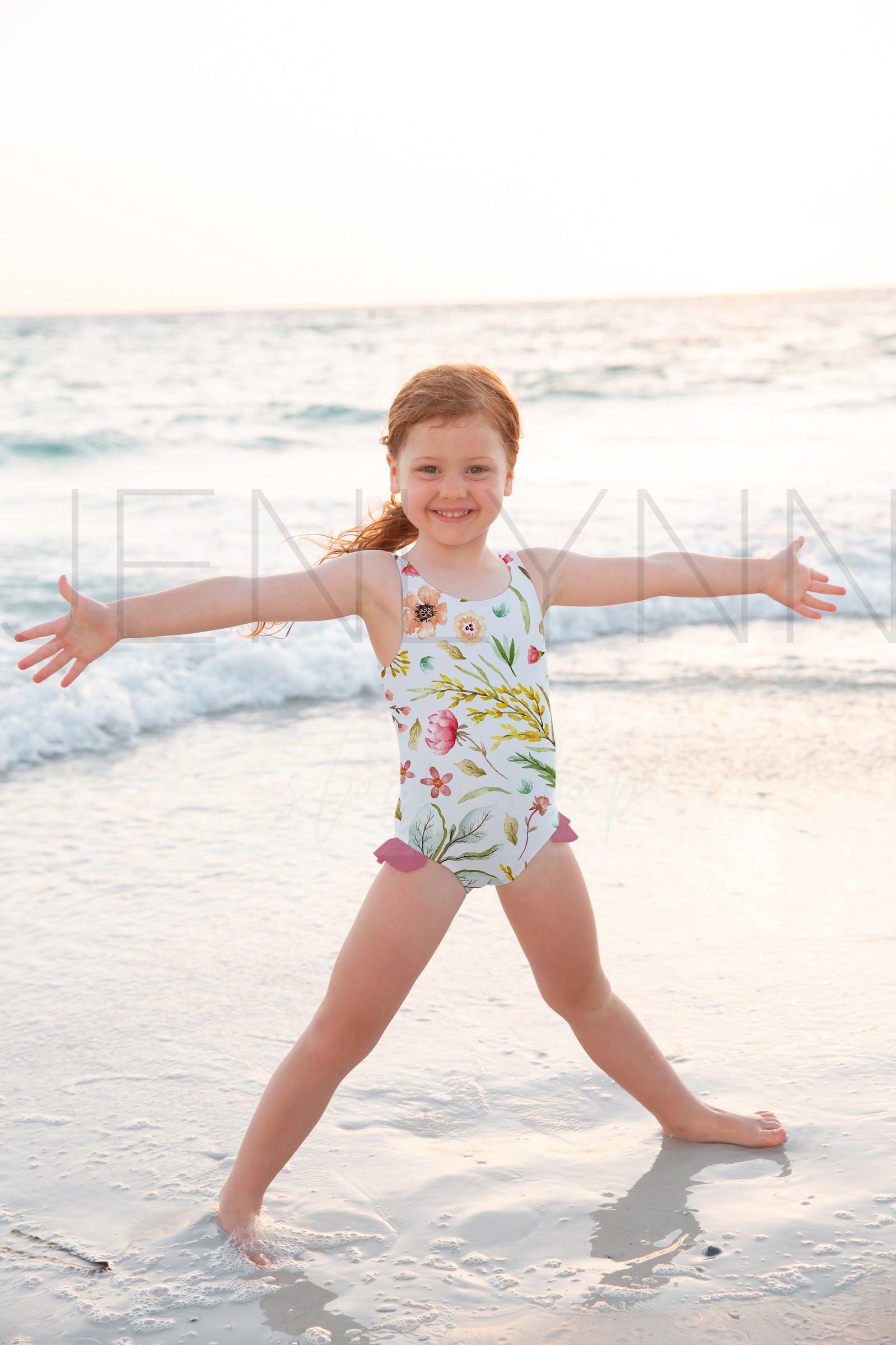 Girls One Piece Swim Suit Mockup #37