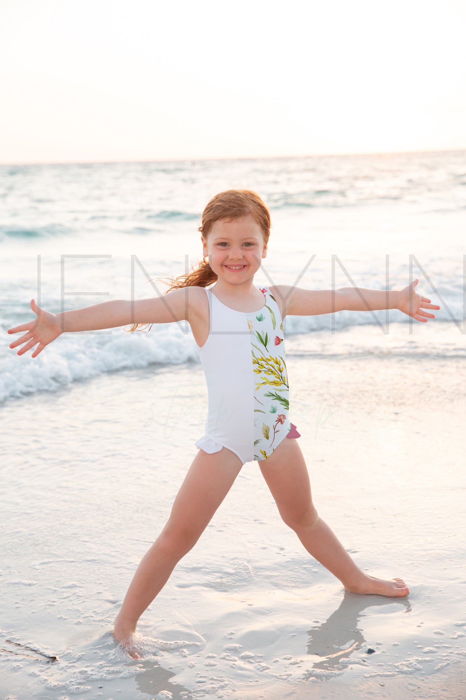 Girls One Piece Swim Suit Mockup #37