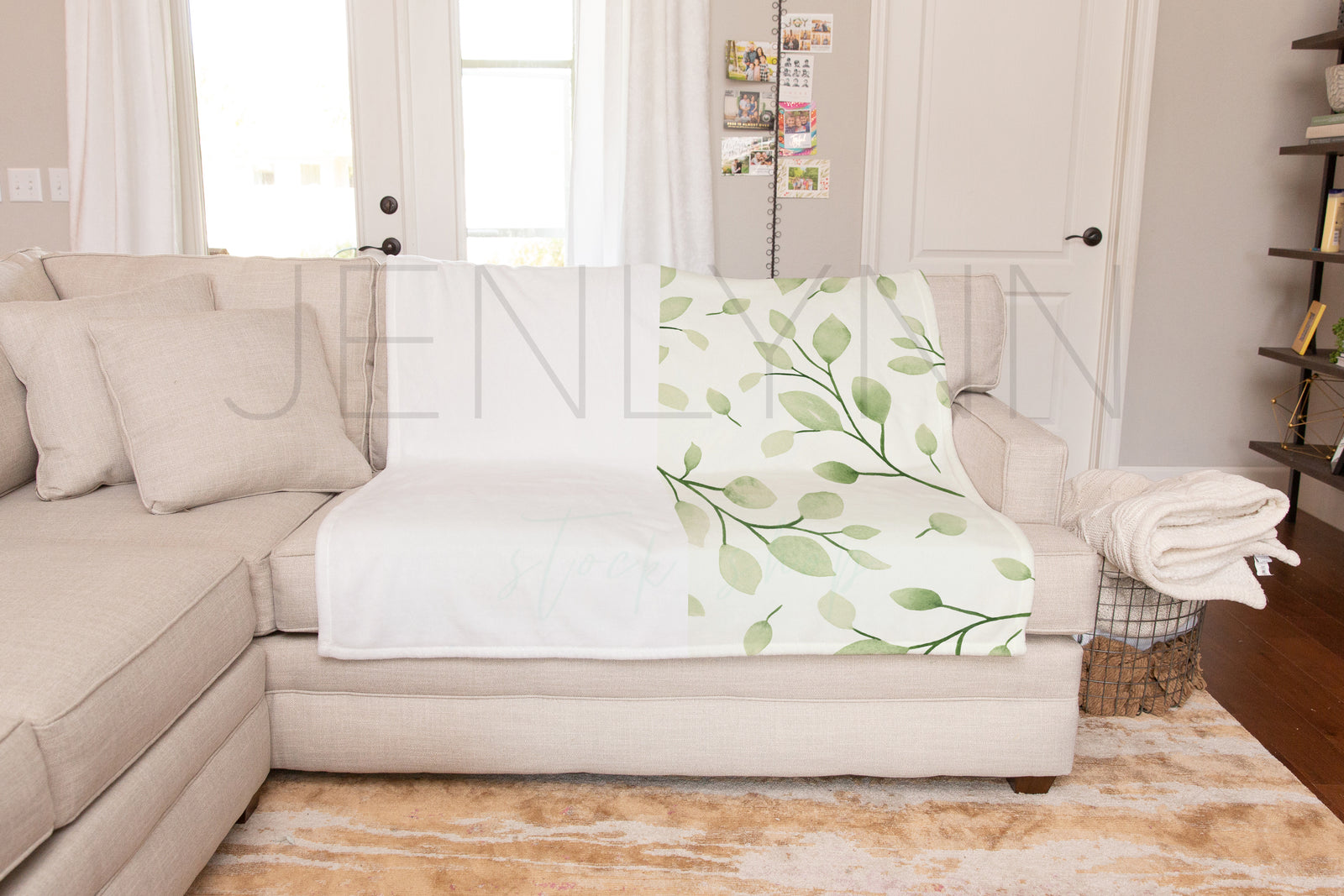 Minky Blanket on Couch Mockup #BH2