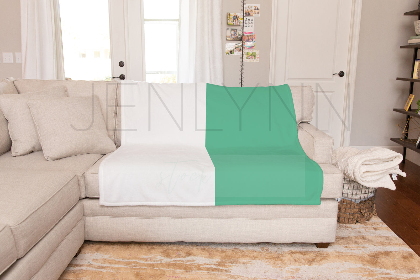 Minky Blanket on Couch Mockup #BH2