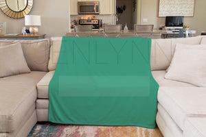 Custom Minky Blanket on Couch Mockup #BH5