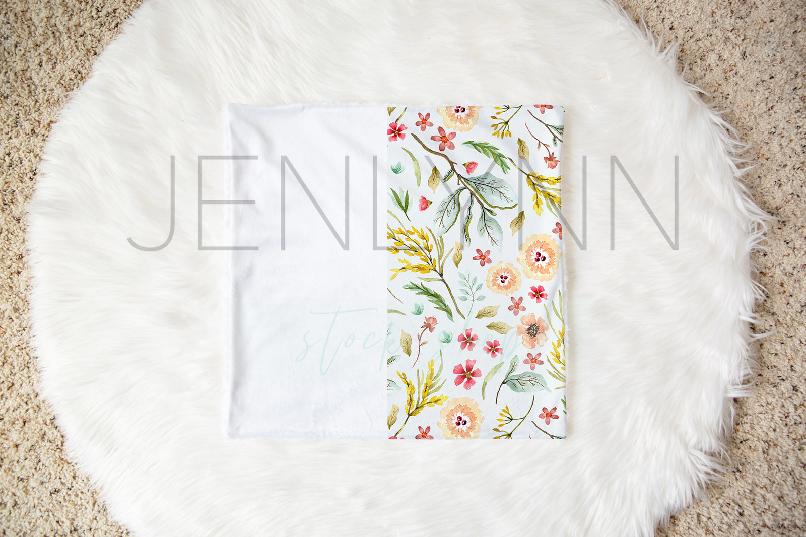 Minky Lovey Blanket with Sherpa Mockup #4