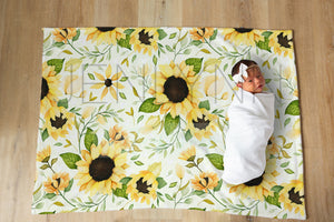 Horizontal Milestone Baby Girl Blanket Mockup #GG01 PSD