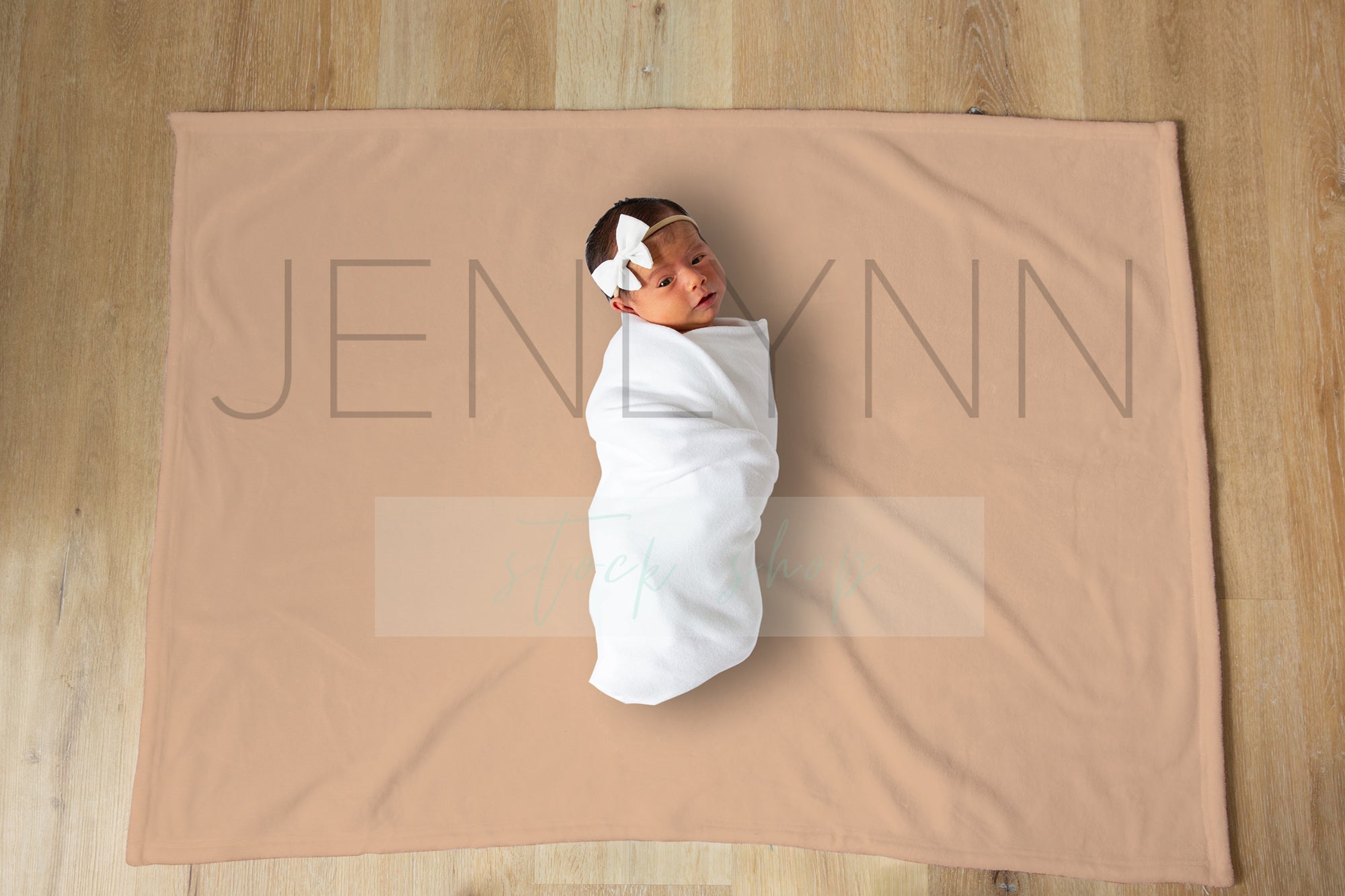 Horizontal Milestone Baby Girl Blanket Mockup #GG01 PSD