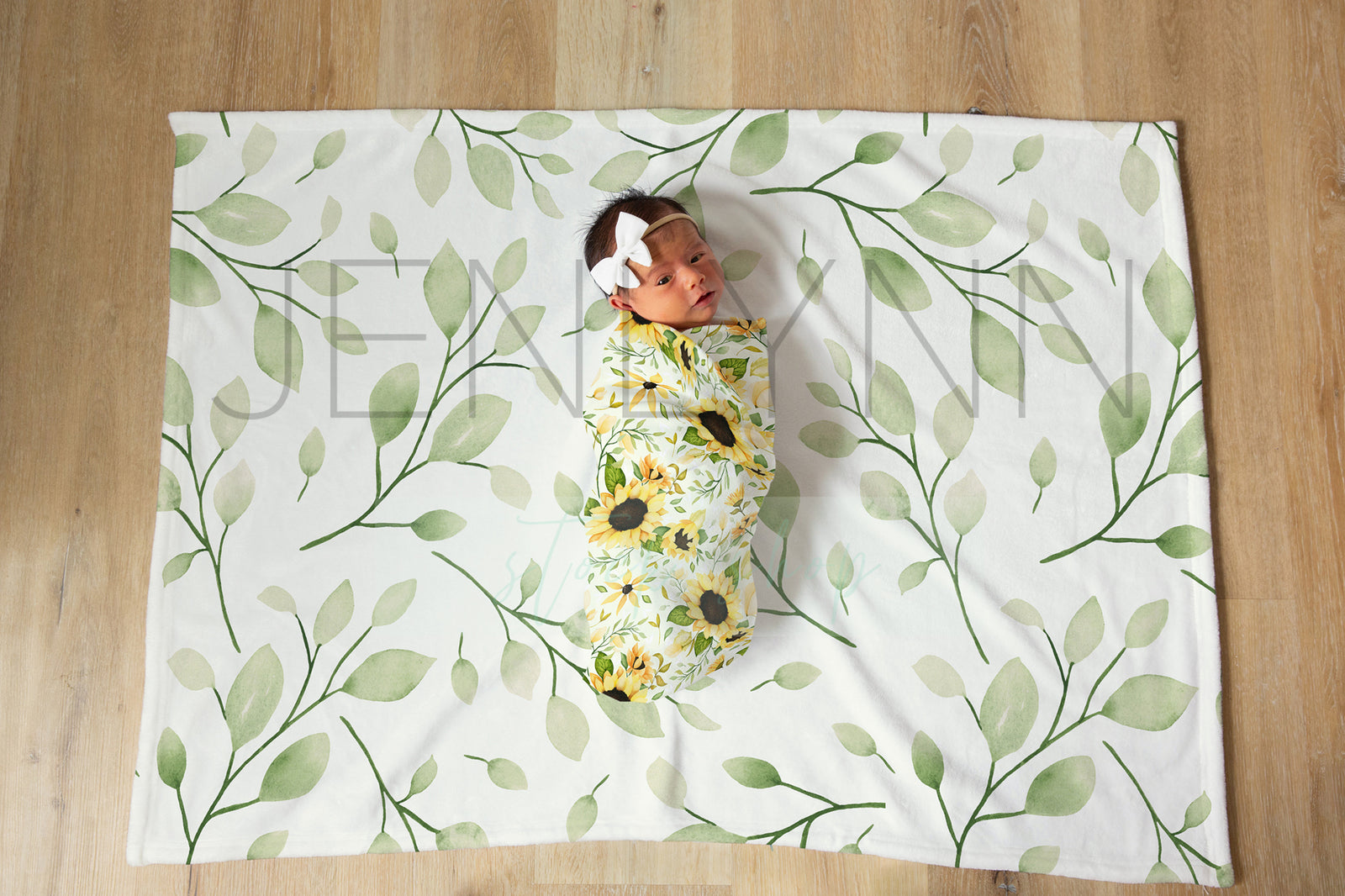 Horizontal Milestone Baby Girl Blanket Mockup #GG01 PSD