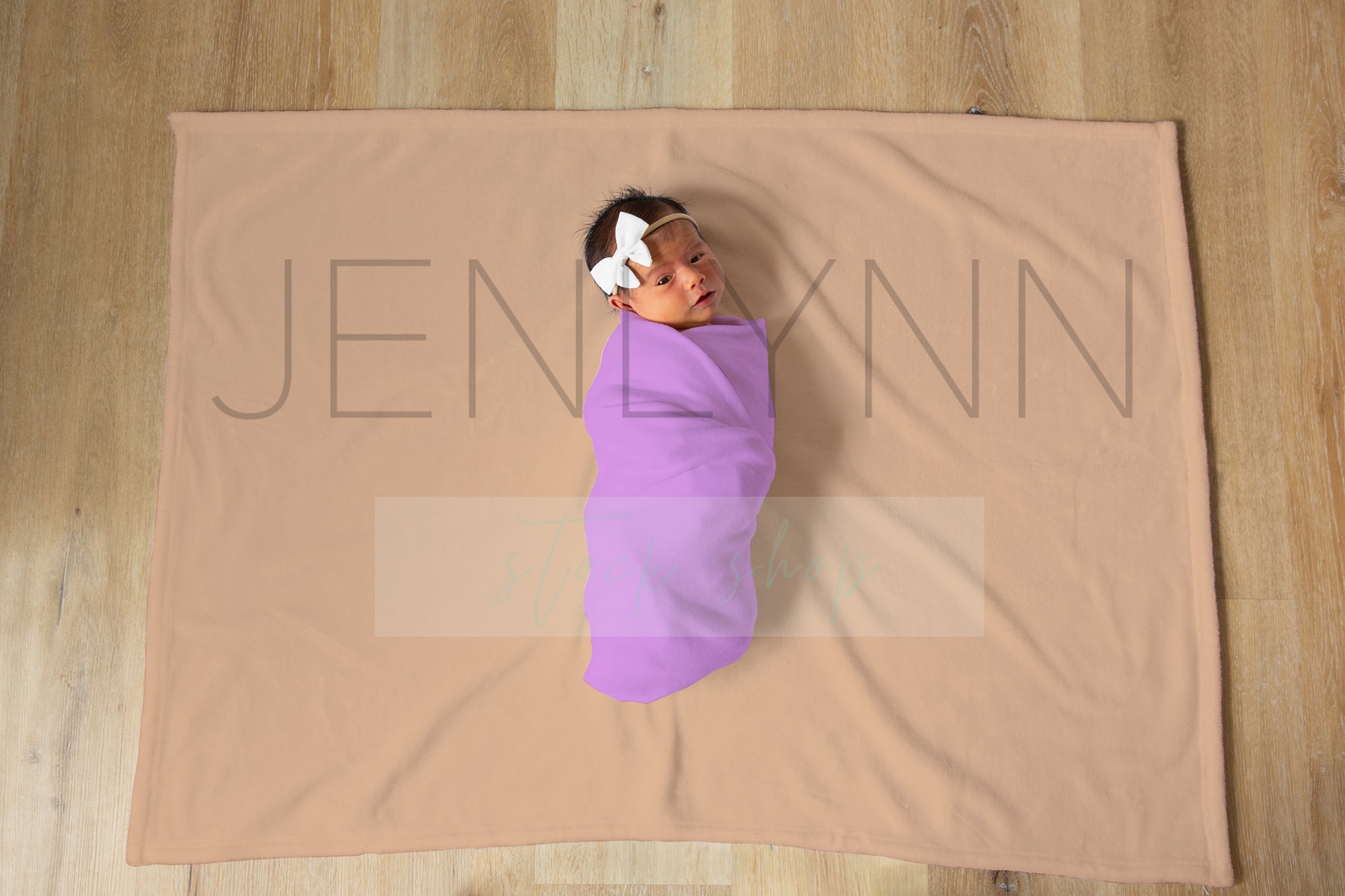 Horizontal Milestone Baby Girl Blanket Mockup #GG01 PSD
