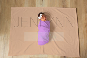 Horizontal Milestone Baby Girl Blanket Mockup #GG01 PSD