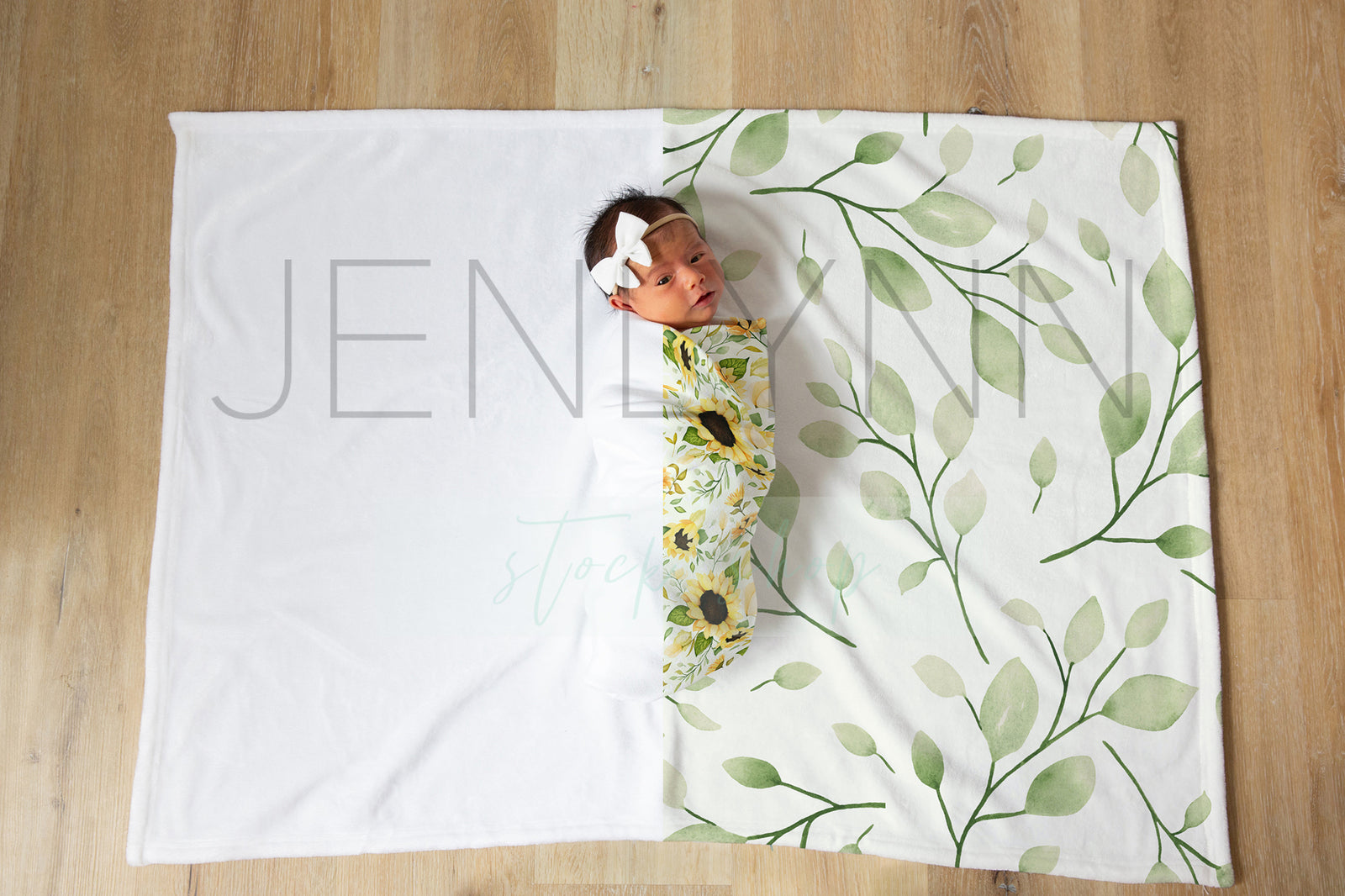 Horizontal Milestone Baby Girl Blanket Mockup #GG01 PSD