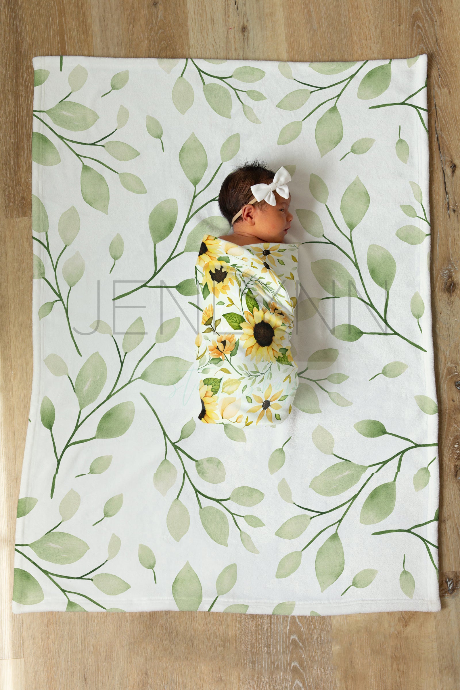 Vertical Milestone Baby Girl Blanket Mockup #GG02 PSD