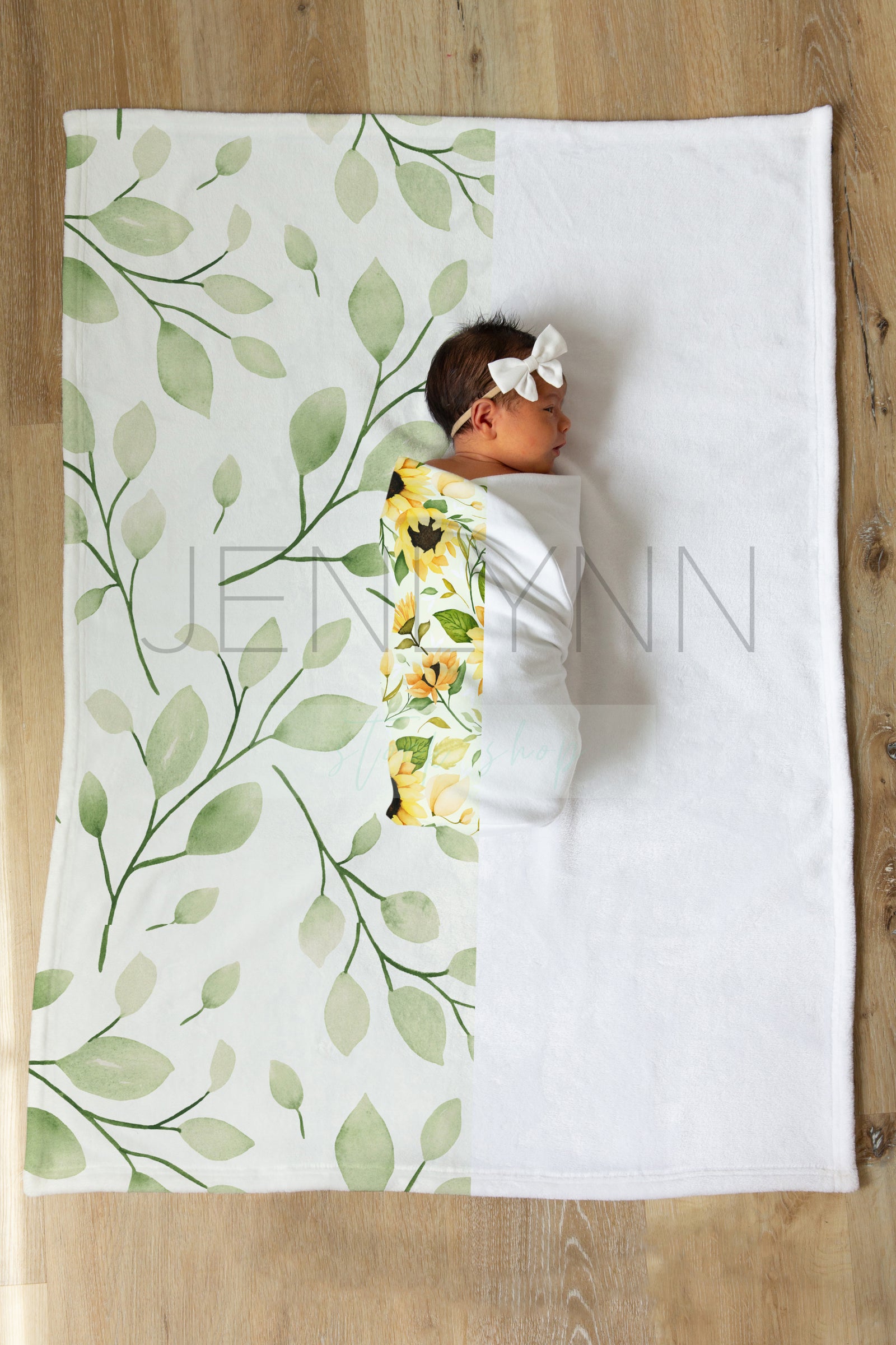 Vertical Milestone Baby Girl Blanket Mockup #GG02 PSD