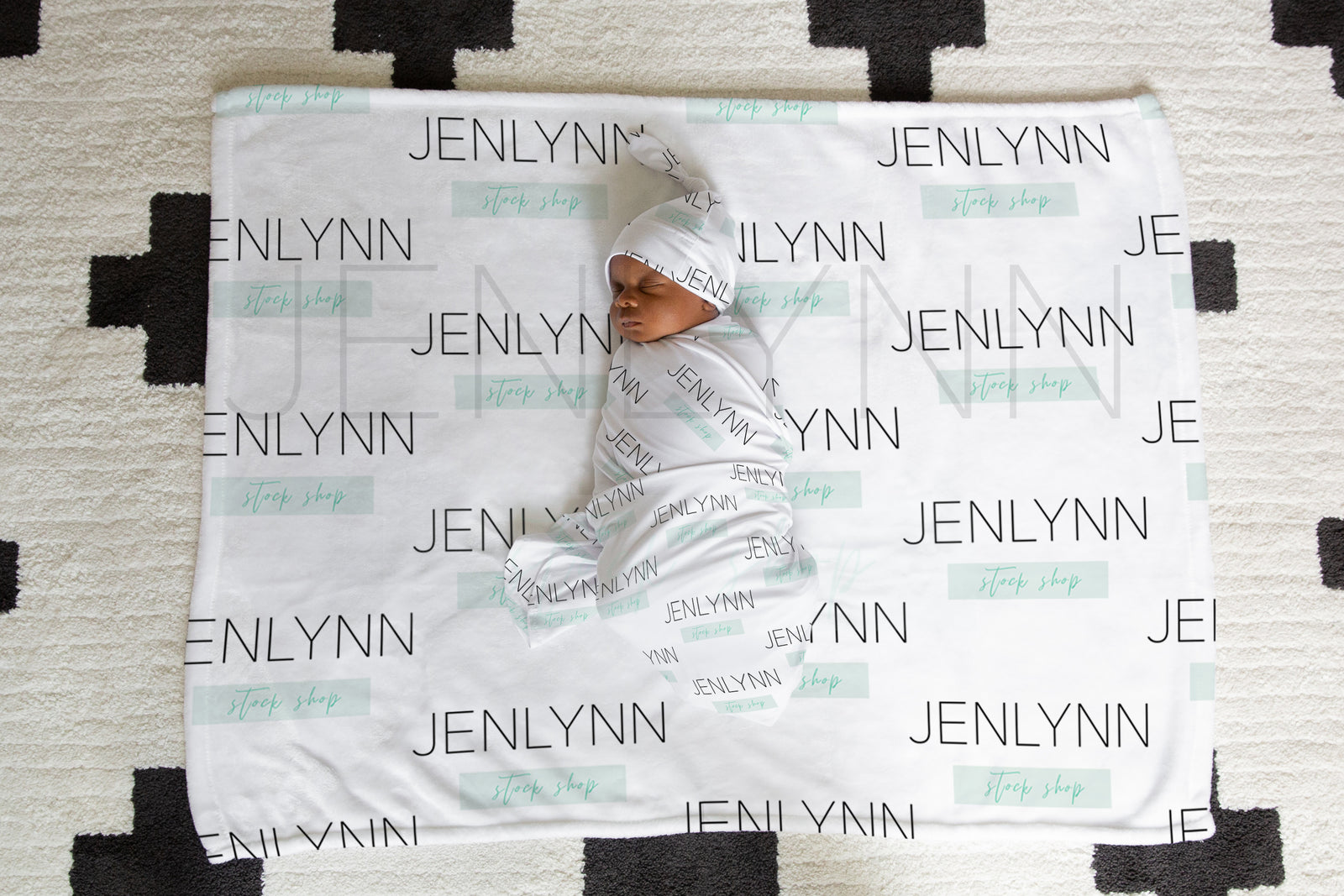 30x40 Baby Milestone Minky Blanket Mockup with Moveable Baby Boy #BE25