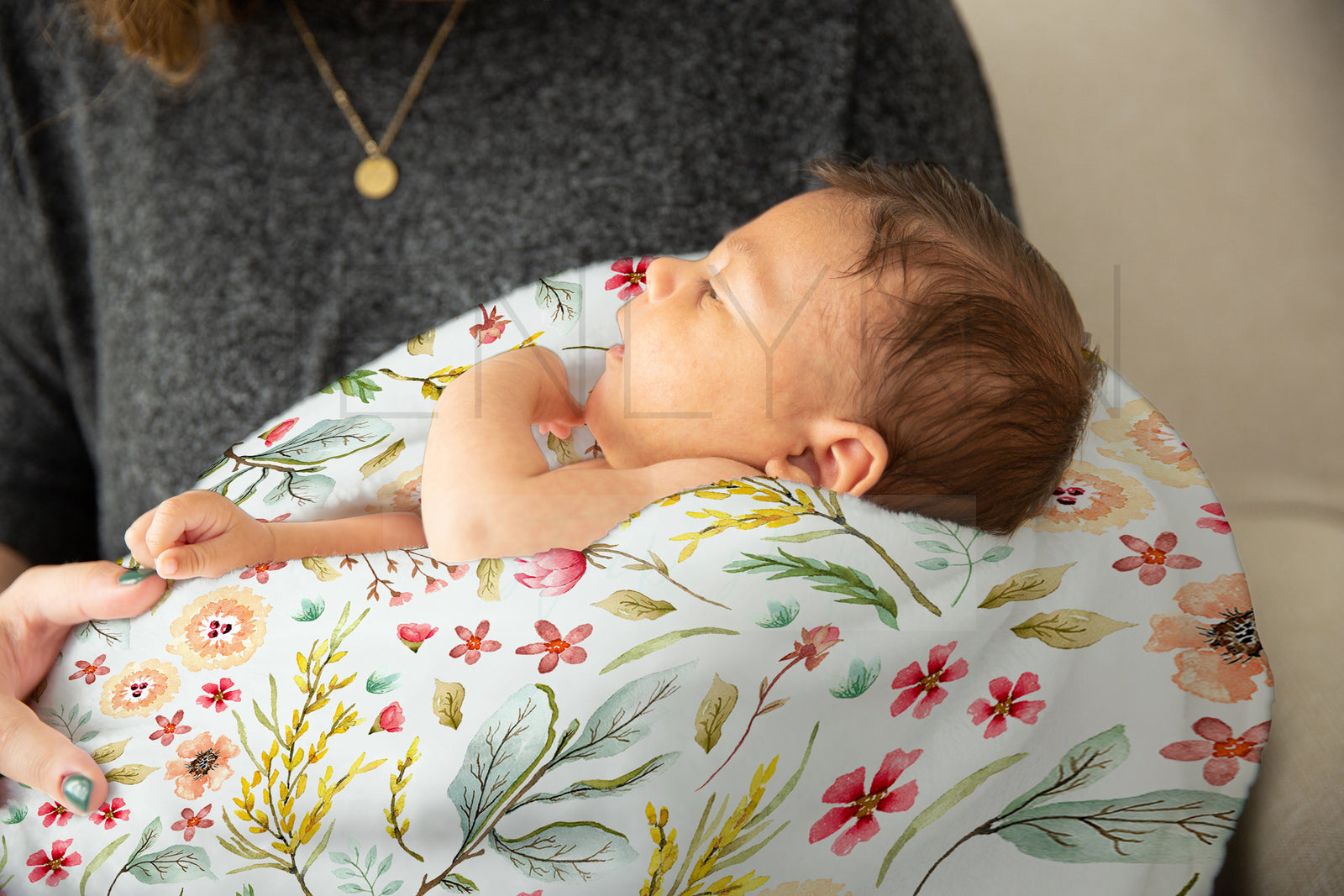 Minky Blanket Mockup with Baby #BL02