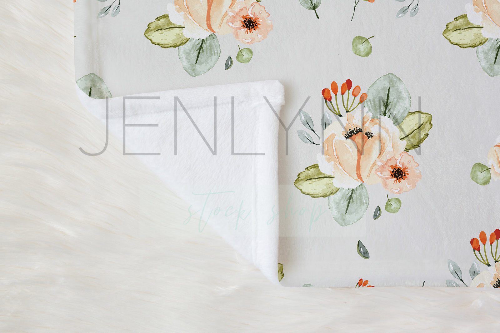 Minky Baby Blanket Flat Lay Mockup #1