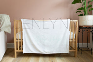 30x40 Horizontal Minky Blanket + Crib Sheet Mockup