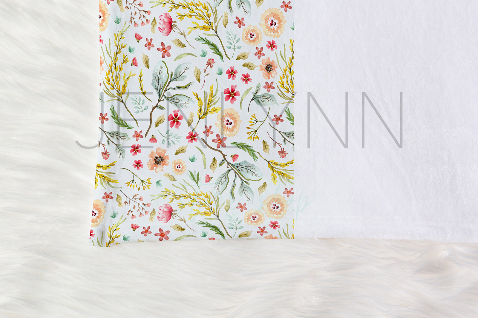 Minky Baby Blanket Flat Lay Mockup #3