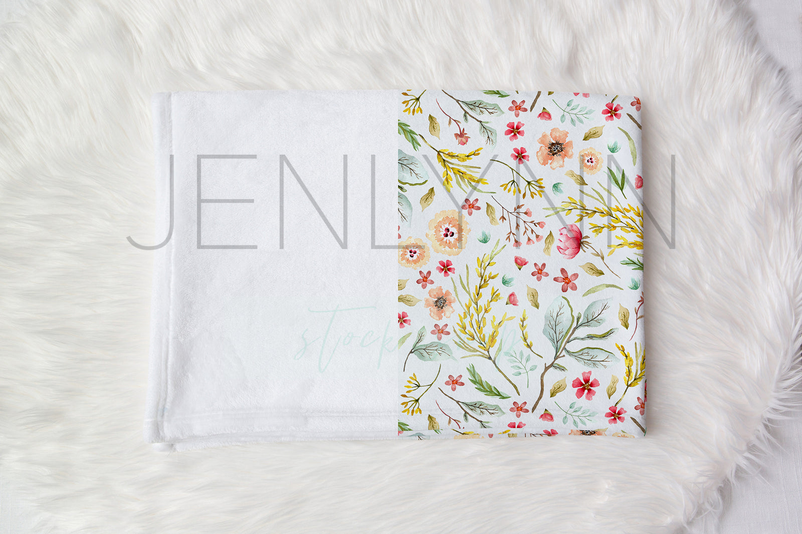 Minky Baby Blanket Flat Lay Mockup #4 PSD