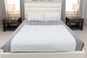 Horizontal Minky Blanket on Bed Mockup #VH08