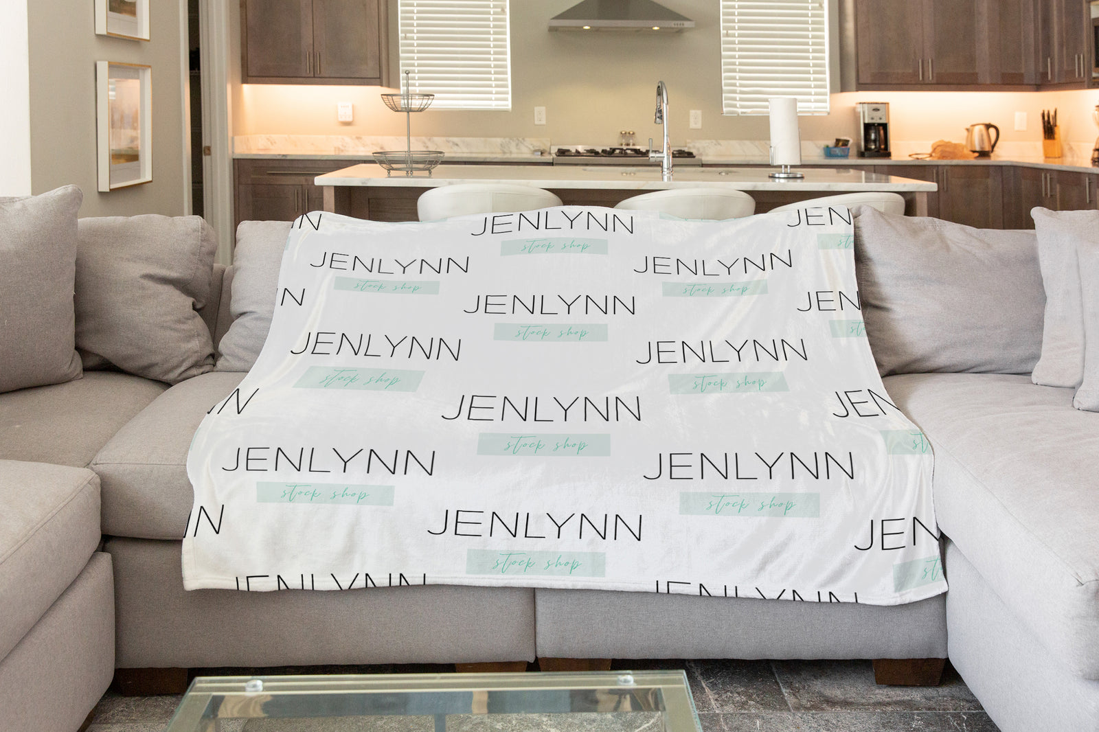 Minky Blanket on Couch Mockup #VH1