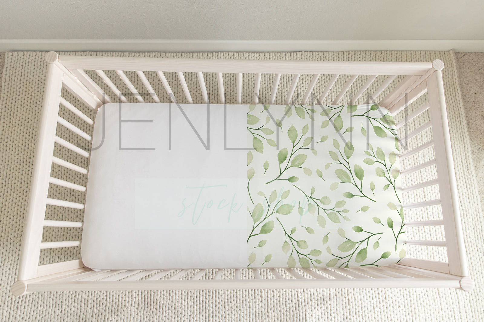 White Crib Sheet Mockup NN #5