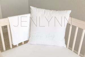 White Pillow Jersey Blanket + Sheets Mockup #NN7