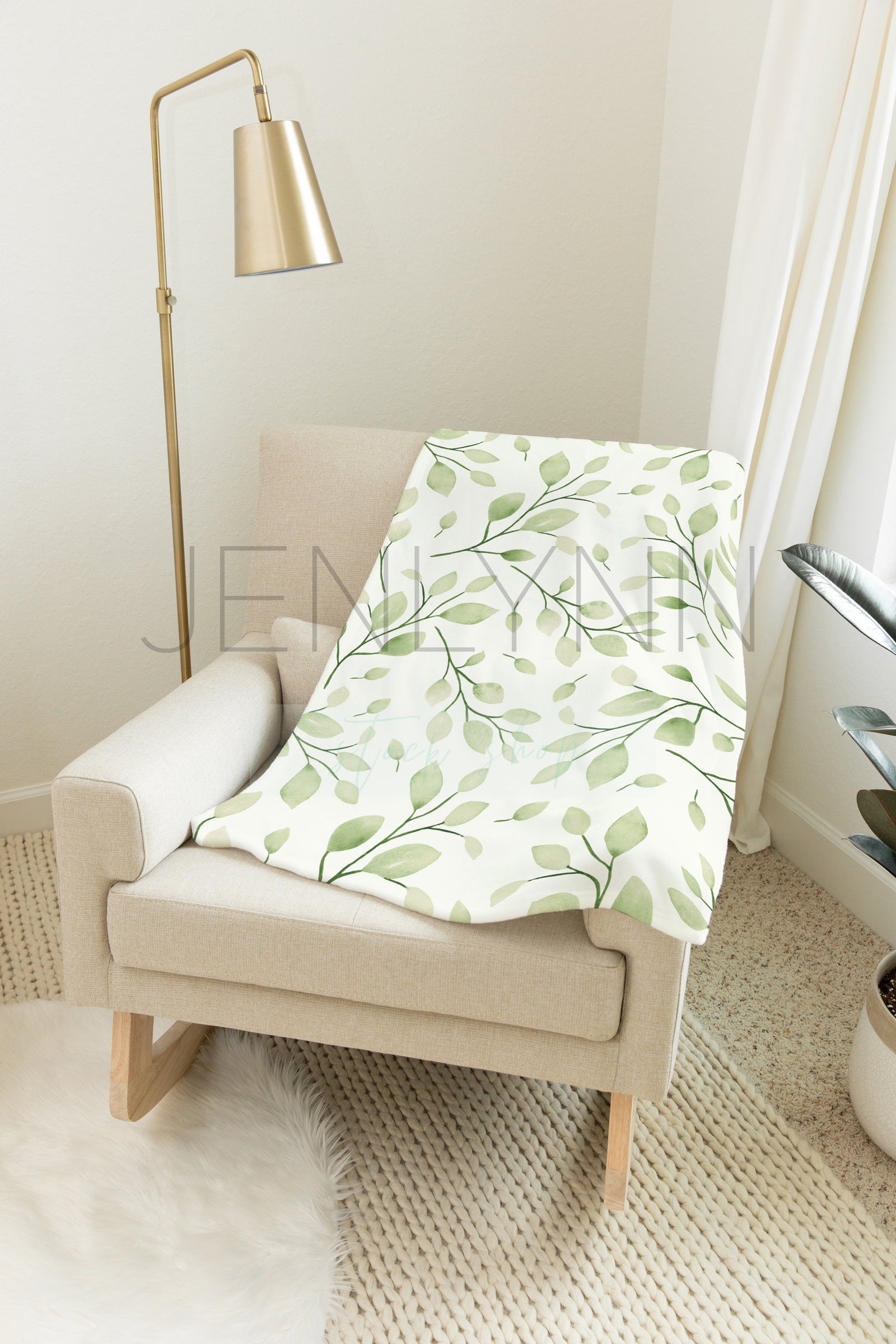 Minky Blanket on Nursery Rocker #NN21