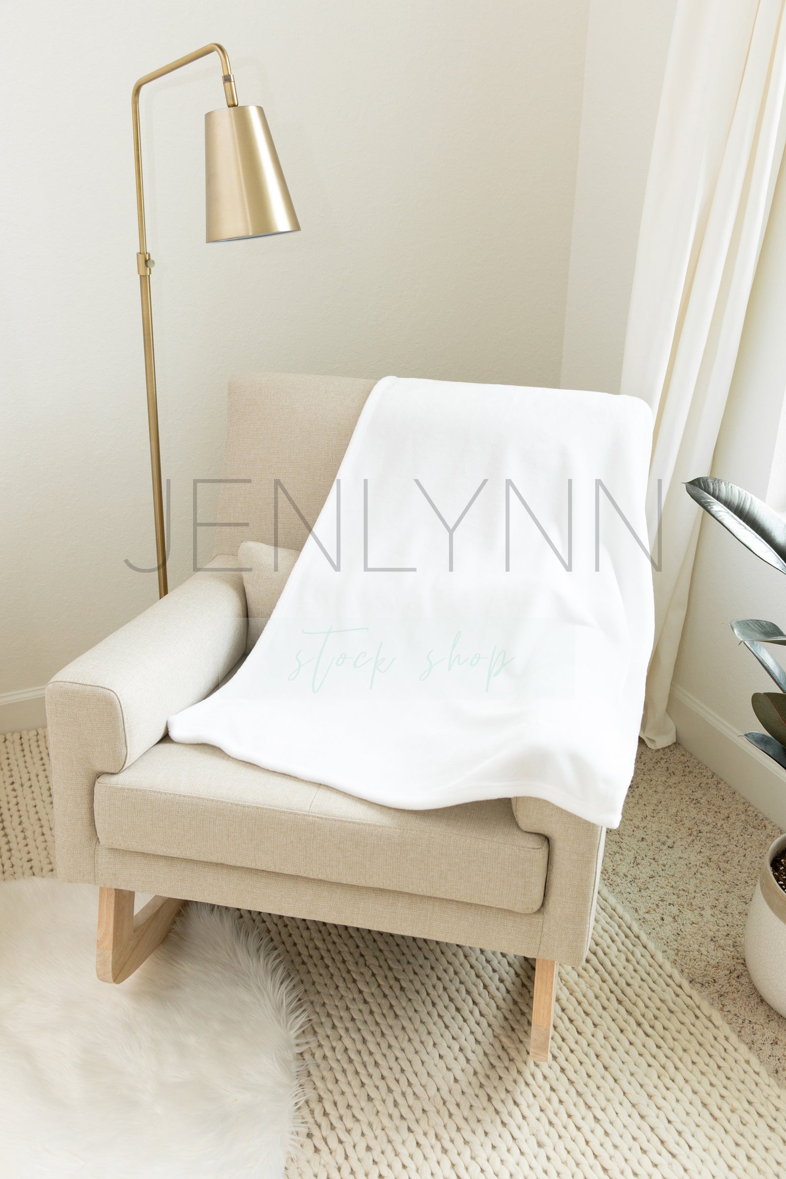 Minky Blanket on Nursery Rocker #NN21