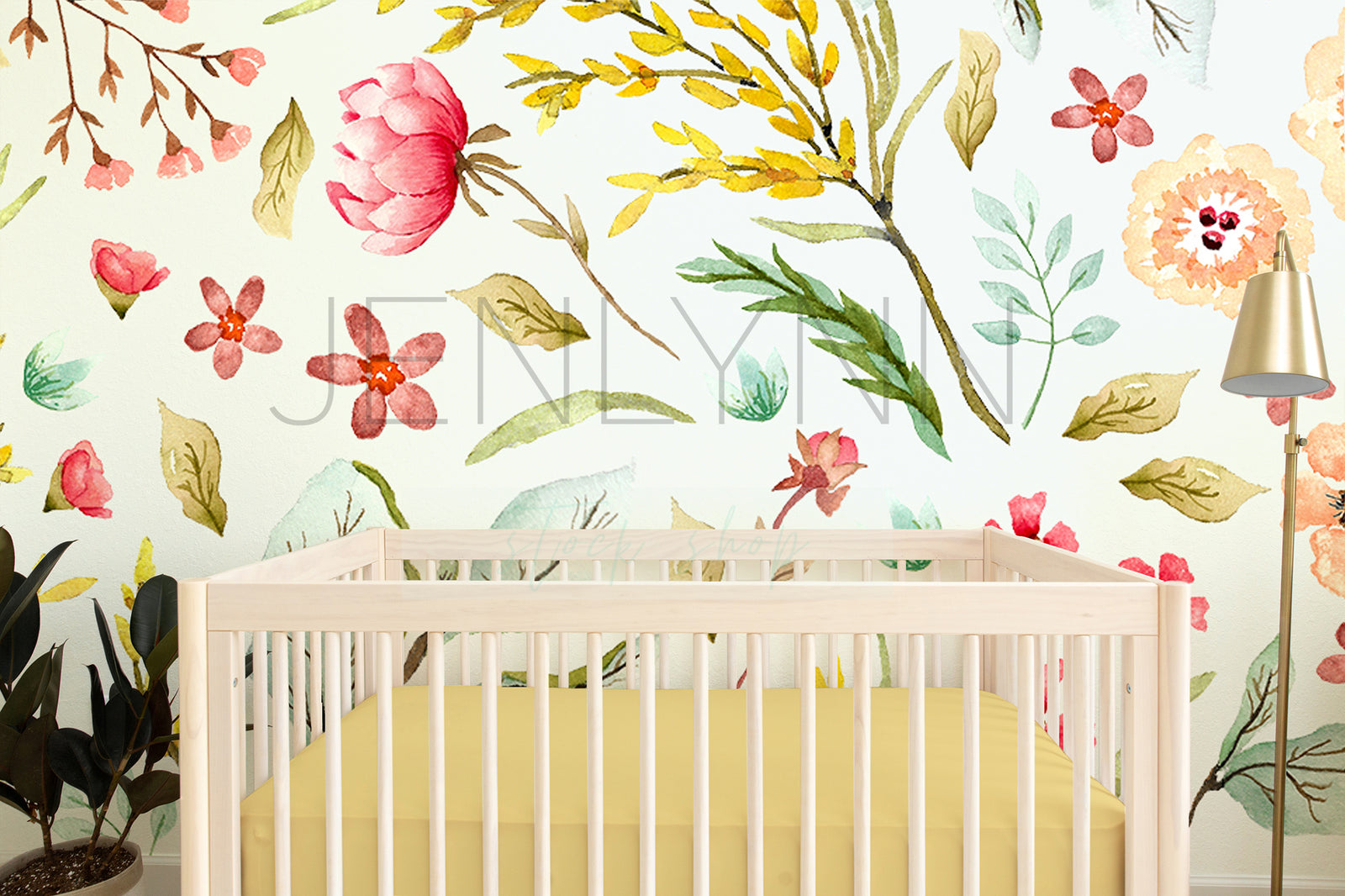 Wallpaper + Crib Sheet Mockup #NN27 PSD