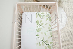 Neutral Nursery Crib Sheet Mockup #34
