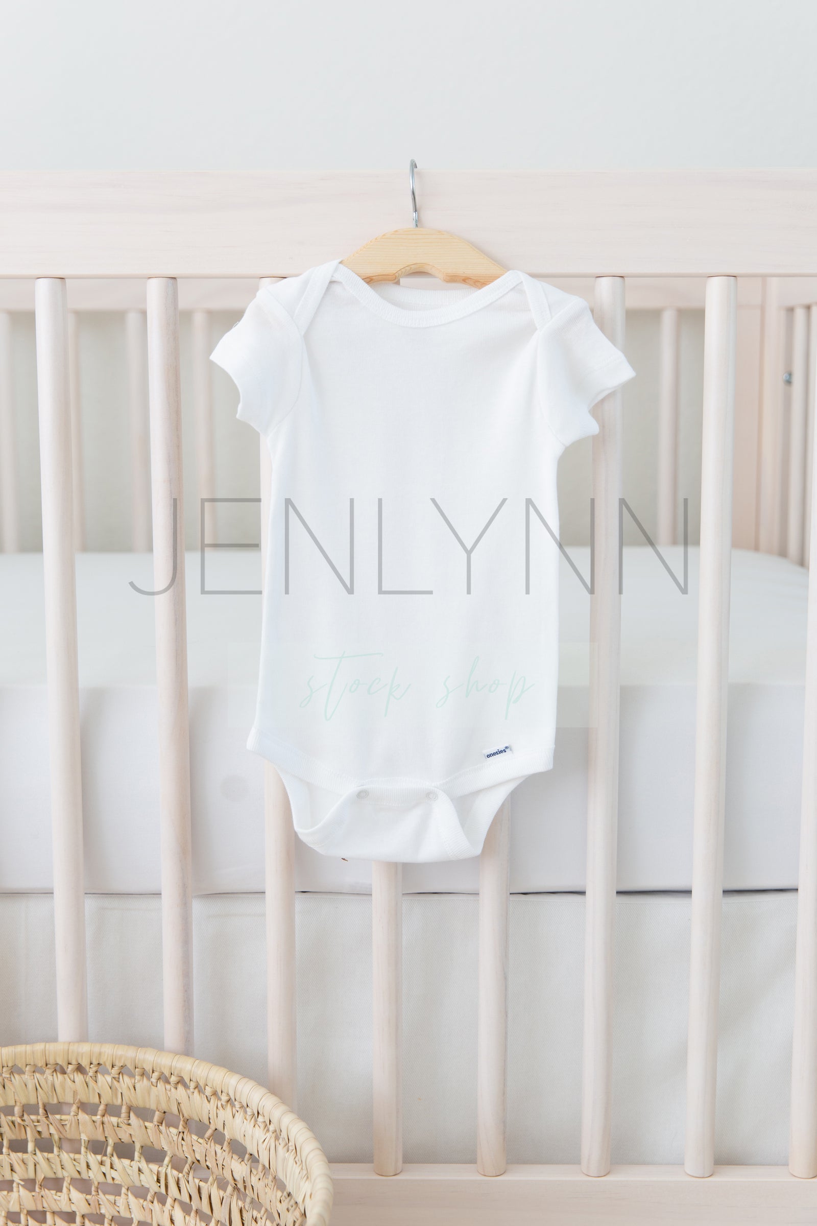 Baby Bodysuit Mockup on Crib #NN44 JPG
