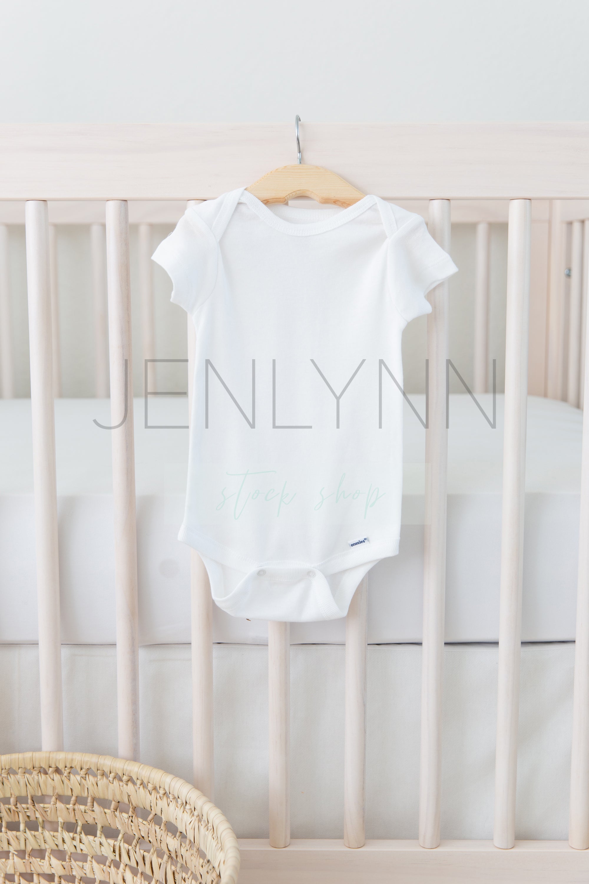 Baby Bodysuit Mockup on Crib #NN44 JPG