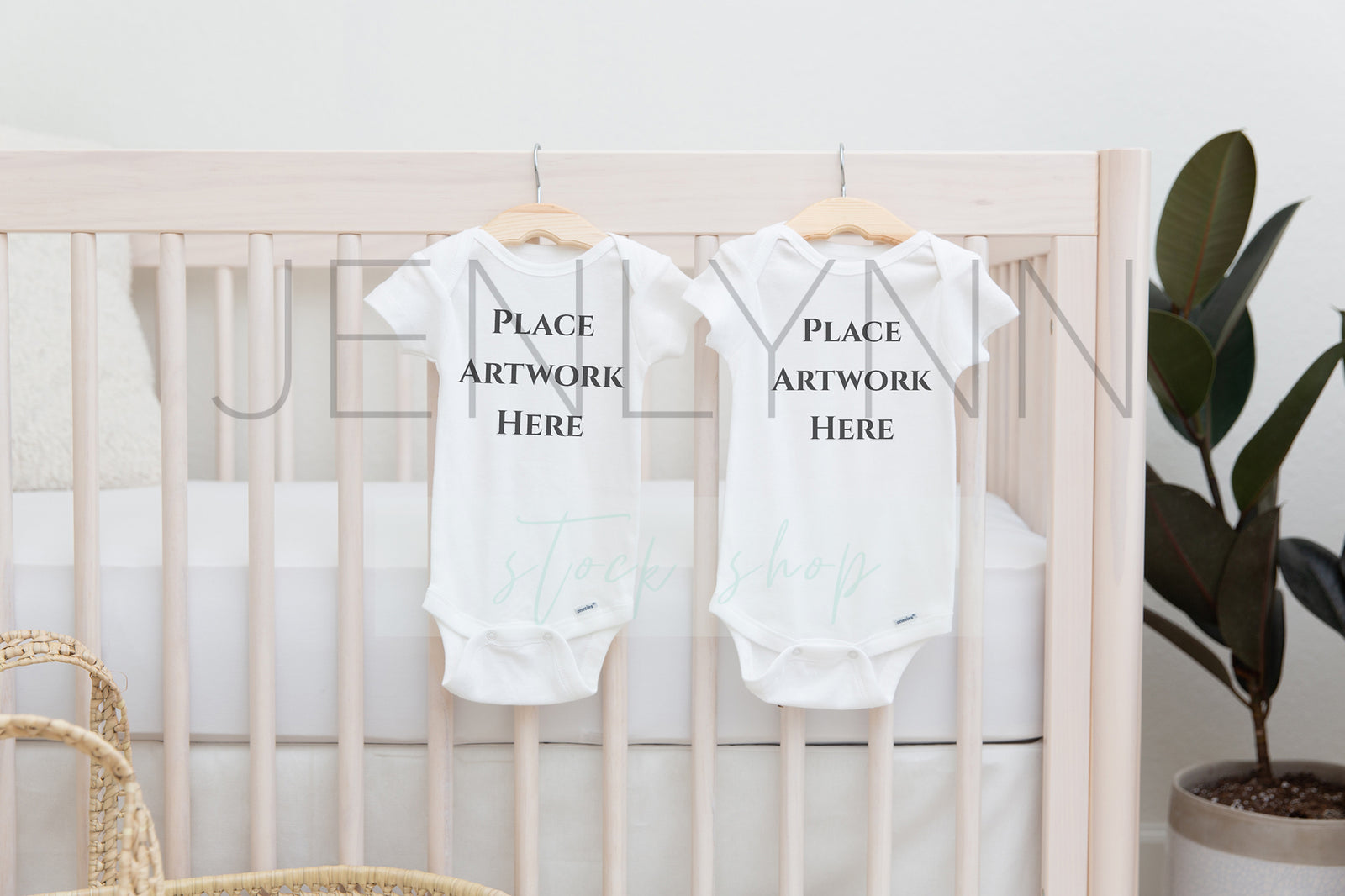Baby Bodysuit Mockup on Crib #NN45 JPG